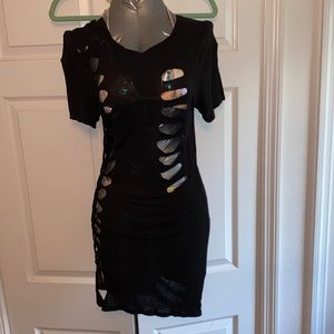 BCBG Black Slashed Dress